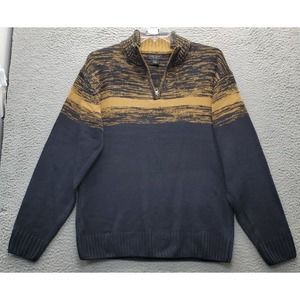 Park Slope New York Sweater Men's XL Multi Ribbed Hem‎ & Cuff 1/4 Zip Pullover